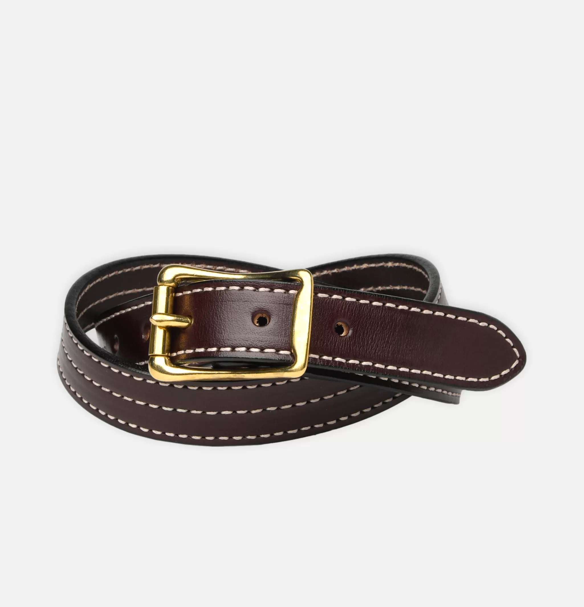 YUKETEN Ceintures | Ceinture Triple Stitched Dark Brown