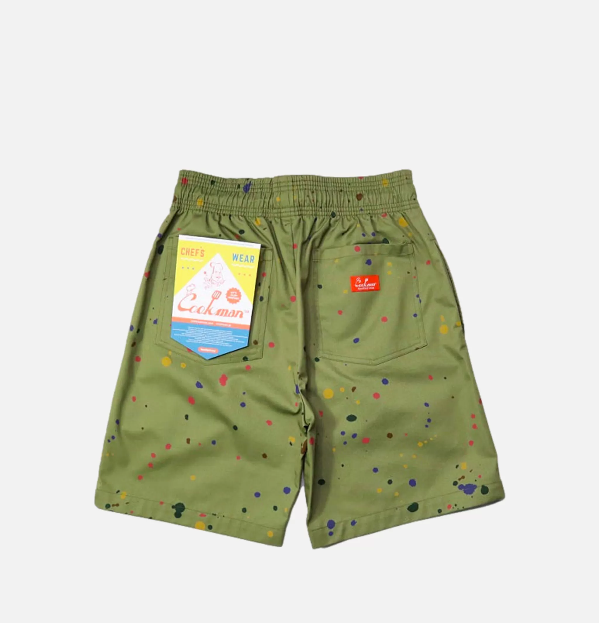 COOKMAN Shorts | Chef Short Sauce Splash Olive