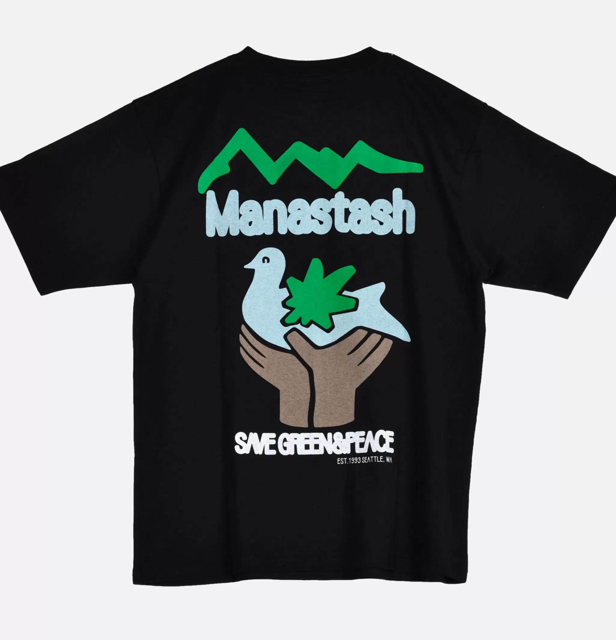 MANASTASH T-shirts | Citee Pigeon Black