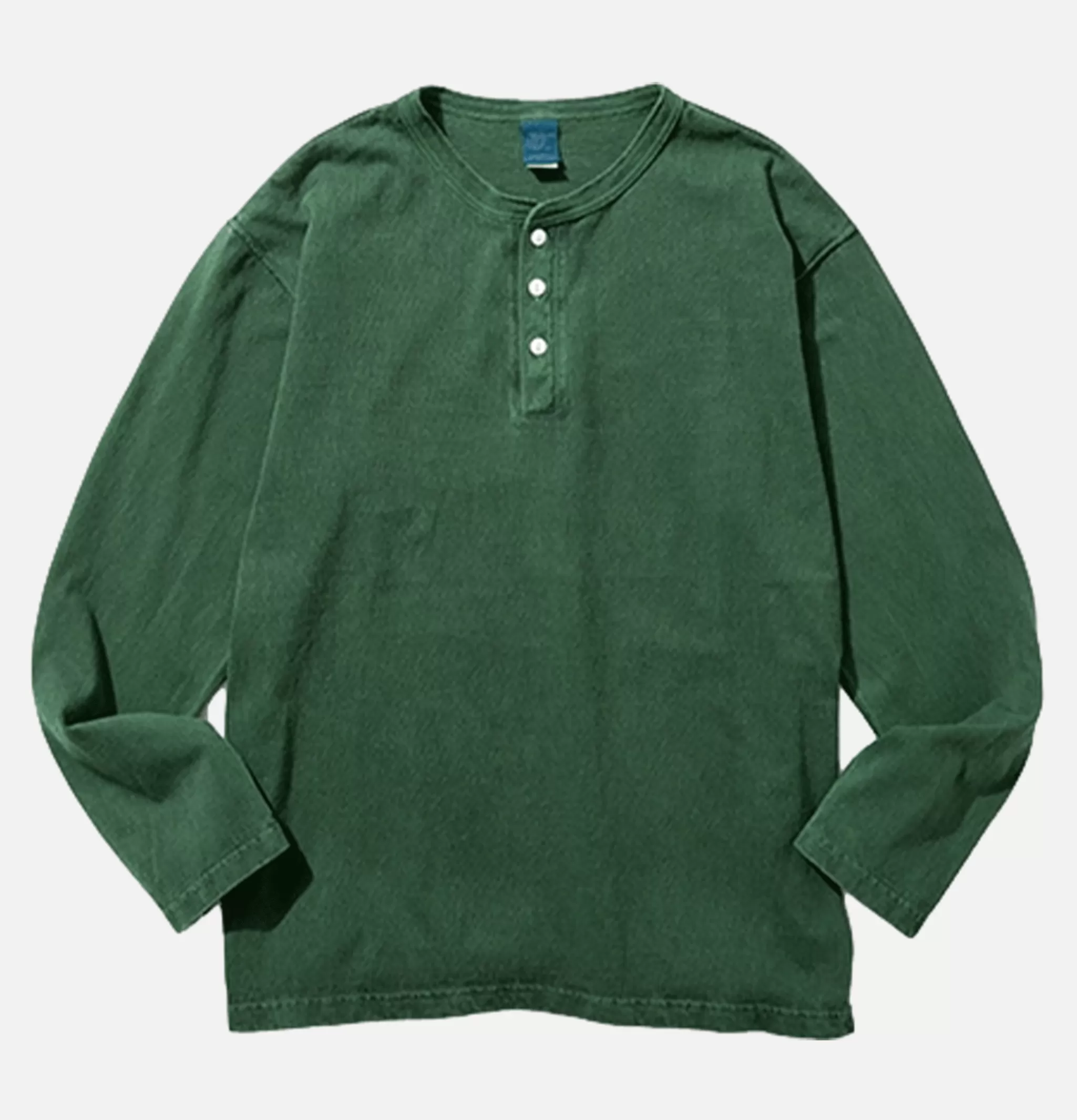 GOOD ON T-shirts | Ls Henley Tee Dark Green