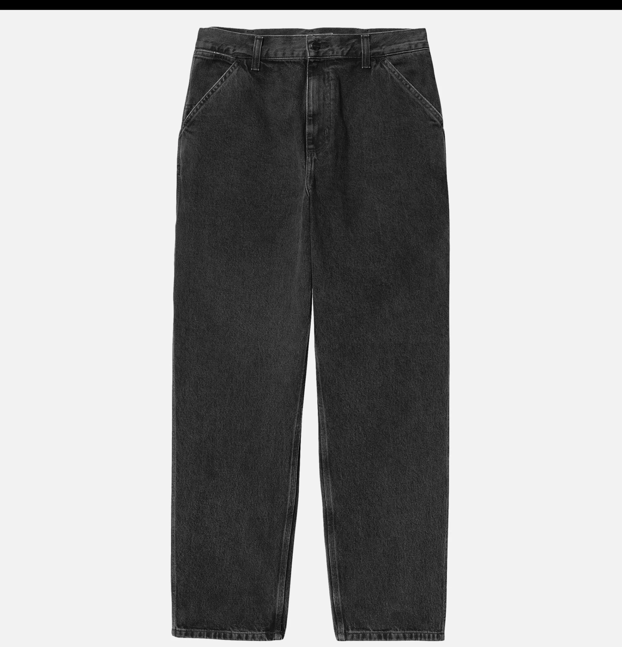 CARHARTT WIP Pantalons | Single Knee Pant Denim Noir Stone Washed