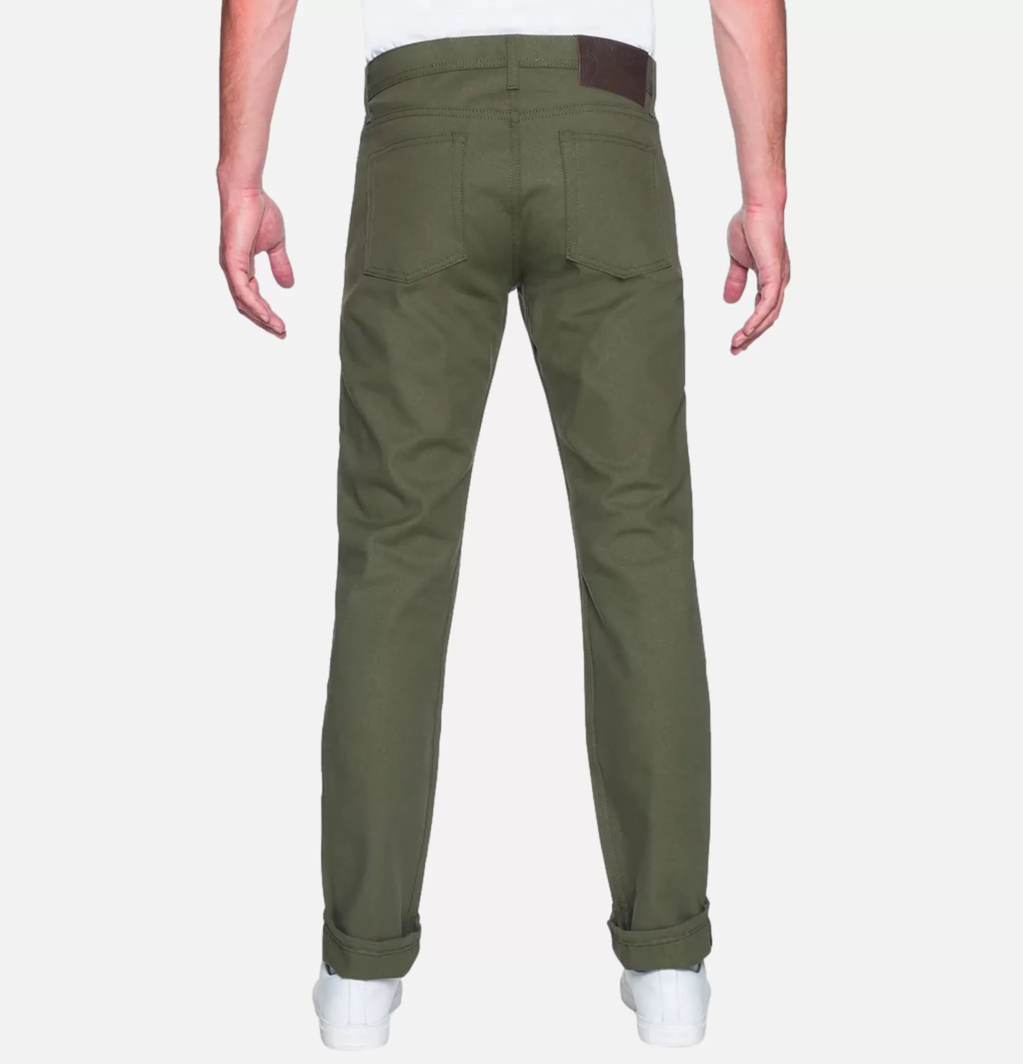 NAKED & FAMOUS Jeans | Weird Guy Army Green Duck Sel