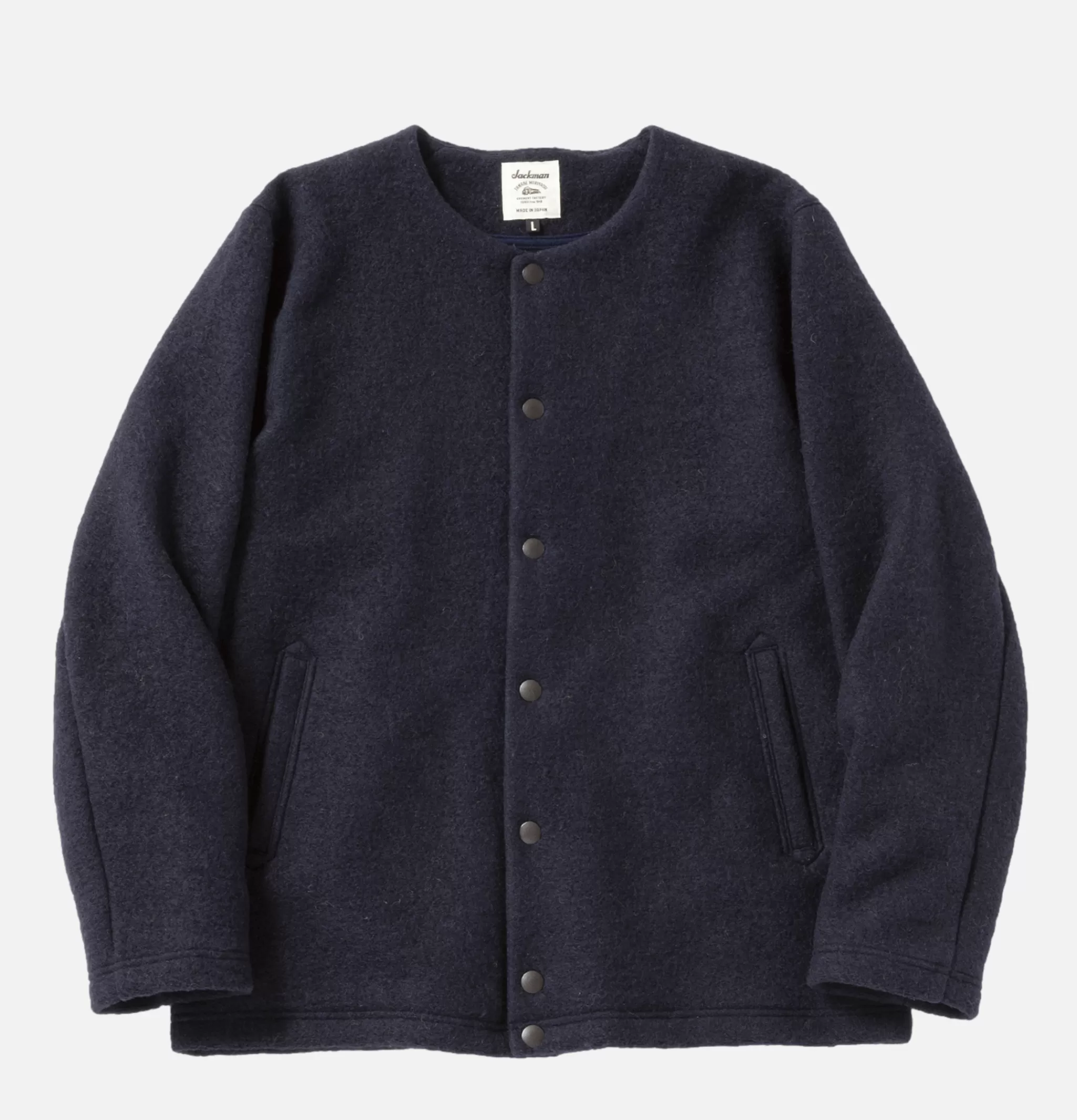 JACKMAN Vestes | Wool Collarless Jacket Navy